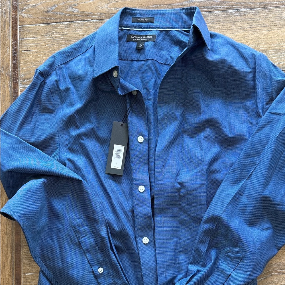 Banana Republic Men's Dark Blue Dress Shirt